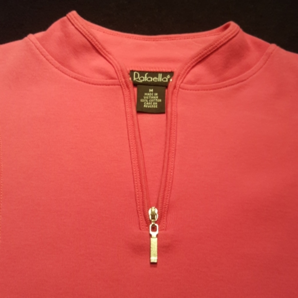 RAFAELLA ♡ NWOT Bright Pink 3/4 Length Front Zip Long Sleeve Athletic Top M - Picture 10 of 12